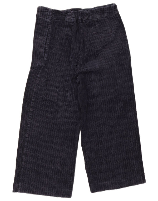 Marks & Spencer Pantalon large en velours côtelé pour femme UK 16 Large W34 L22 Bleu marine