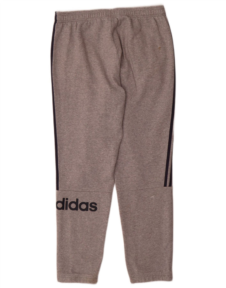 Adidas Mens Graphic Tracksuit Trousers Large Grey Cotton