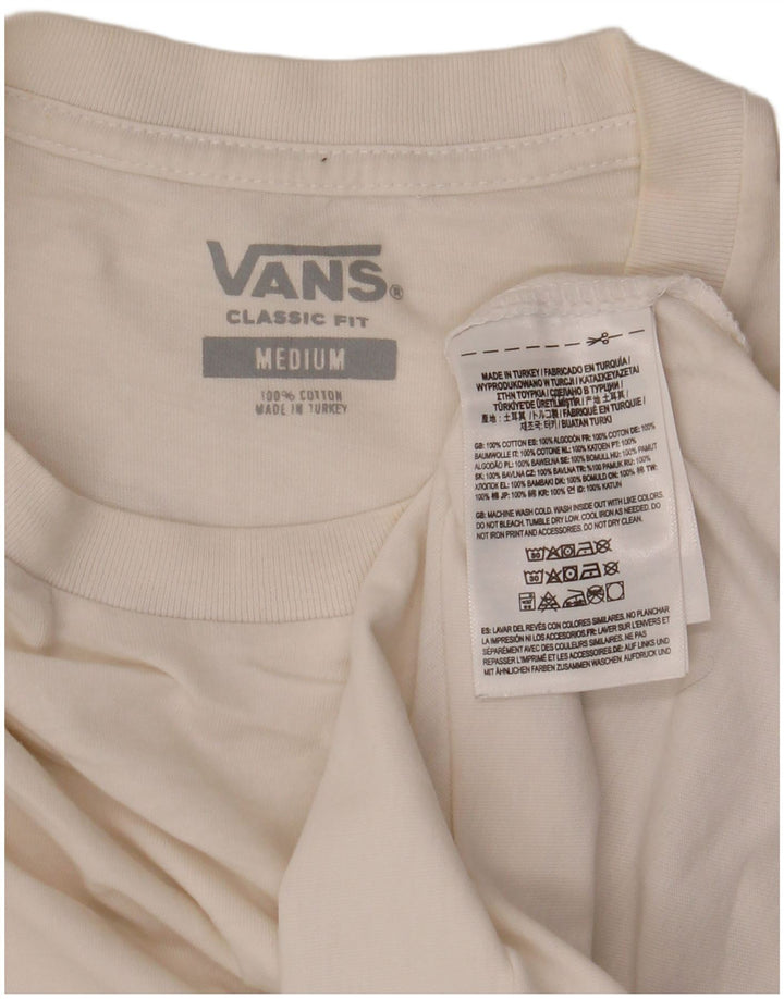 Vans Mens Classic Fit T-Shirt Top Medium White Cotton