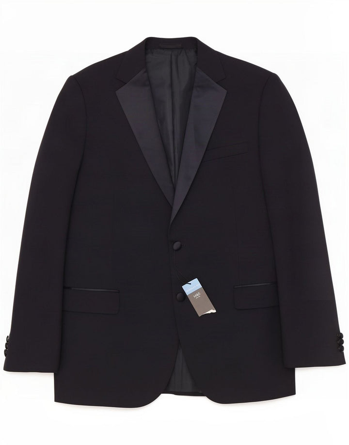 Marks & Spencer Giacca lunga da uomo a 2 bottoni UK 42 XL Blu navy