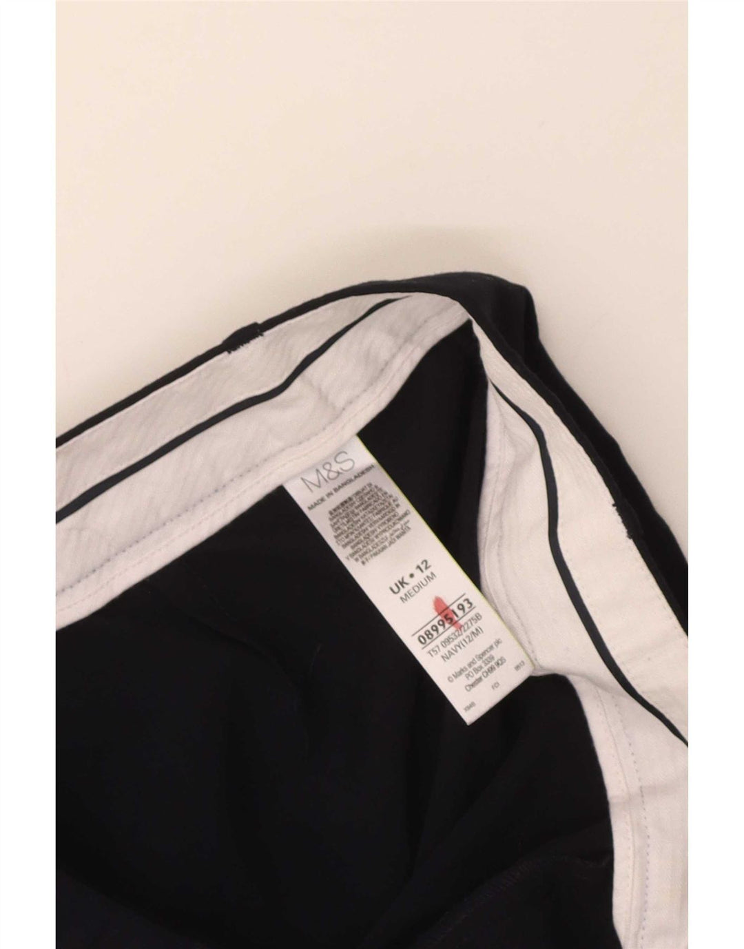 Marks & Spencer Womens Casual Trousers UK 12 Medium W32 L29 Navy Blue