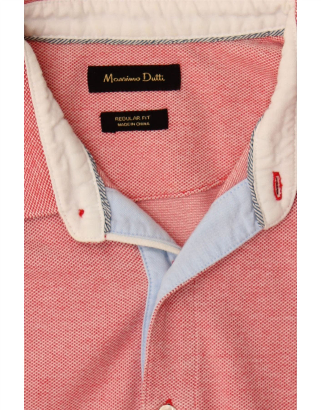 MASSIMO DUTTI Mens Regular Fit Polo Shirt Large Red Cotton Vintage Massimo Dutti and Second-Hand Massimo Dutti from Messina Hembry 