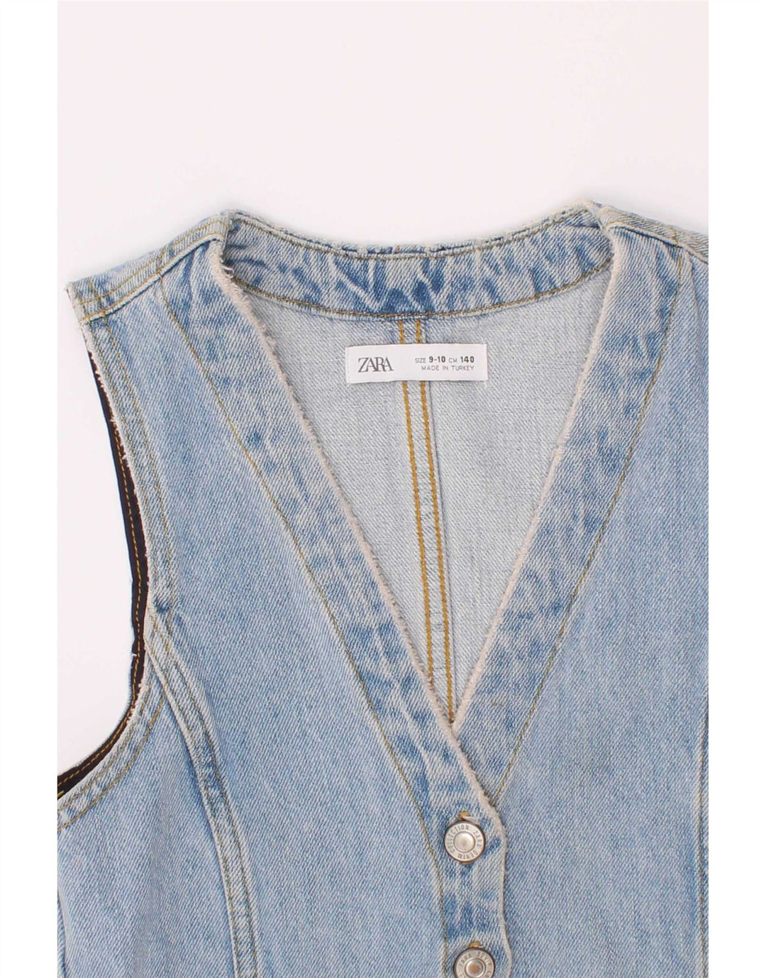 Zara Girls Denim Waistcoat 9-10 Years Blue