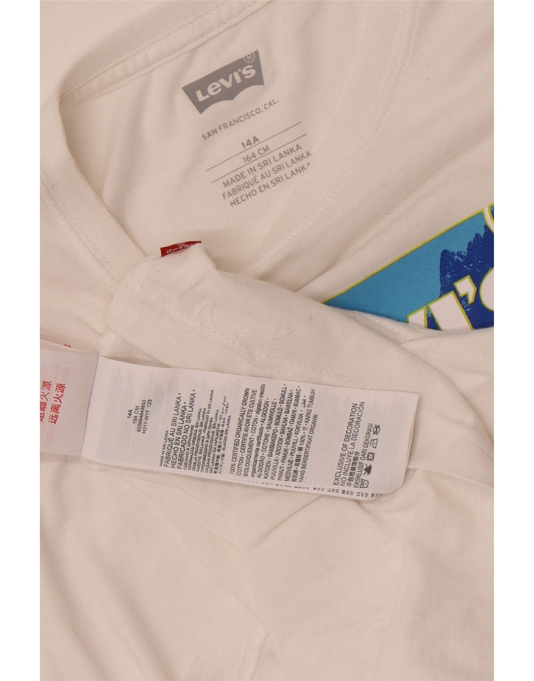 Levi's Boys Graphic T-Shirt Top 13-14 Years White Cotton