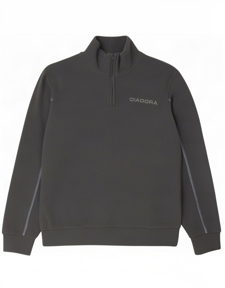 Diadora Ανδρικό φερμουάρ με λαιμόκοψη με μεσαίο γκρι πολυεστέρα