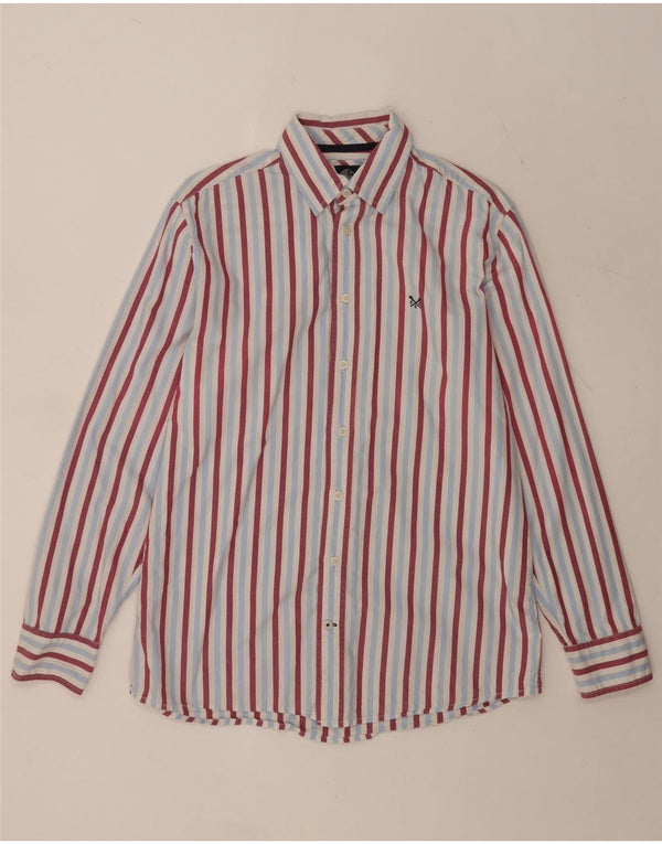 Crew Clothing Mens Classic Fit Shirt Medium Blue Striped Cotton