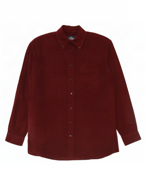 Camargue Camisa de pana para hombre UK 43/44 XL Algodón burdeos