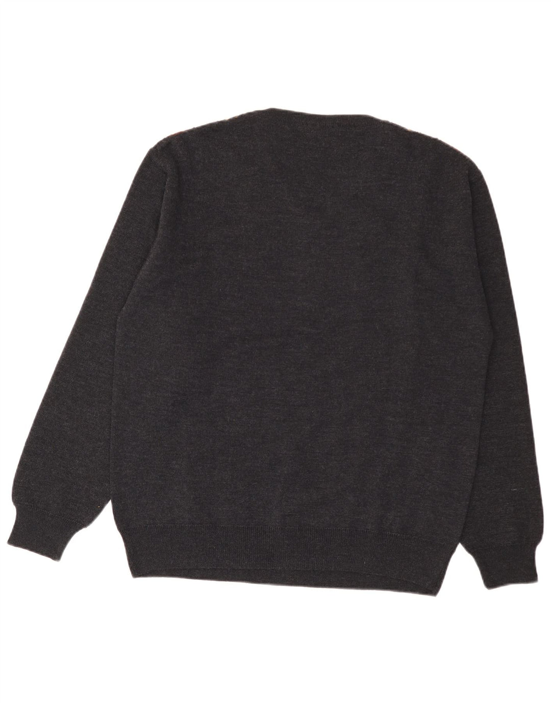 Danilo Mens V-Neck Jumper Sweater Large Grey Striped Polyacrylic
