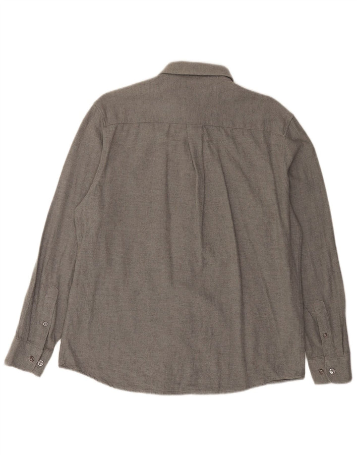 Camisa masculina de flanela James Pringle algodão cinza médio