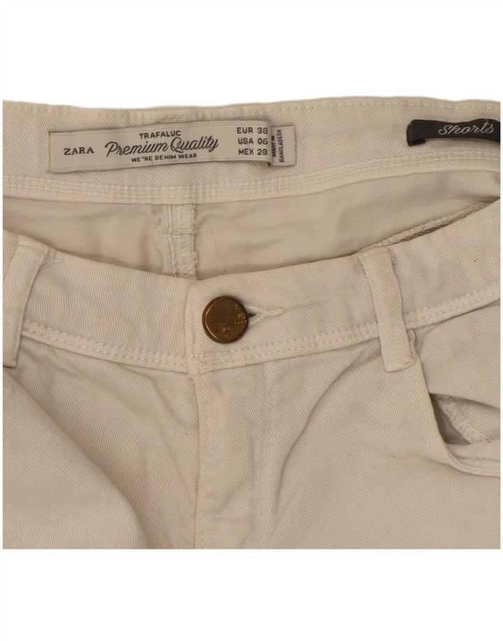 Zara Womens Trafaluc Denim Shorts EU 38 Small W28  White