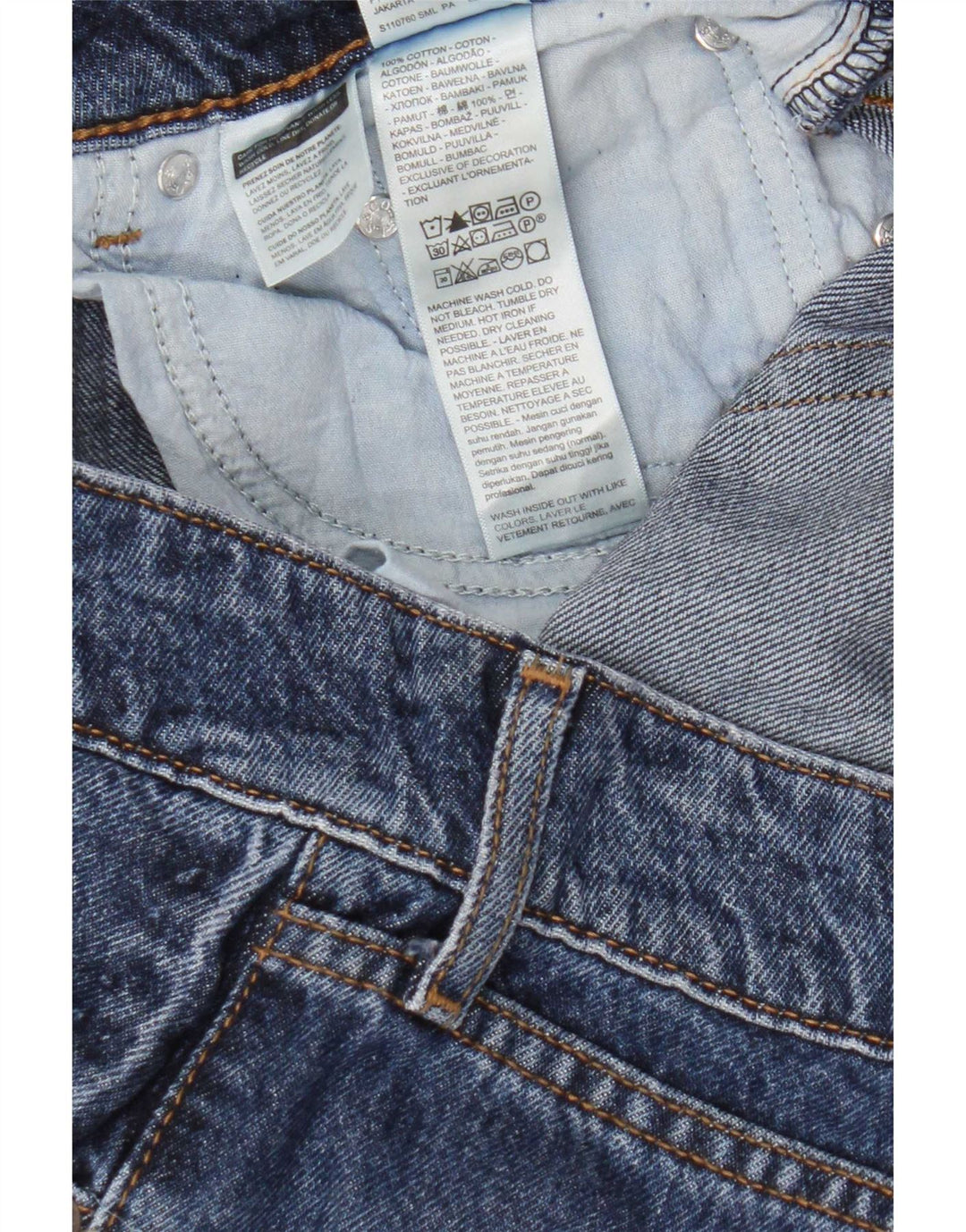 Levi's Womens Super Low Wide Leg Jeans W31 L34 Blue Cotton