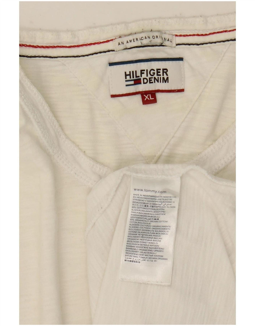 Tommy Hilfiger Mens Top Long Sleeve XL White Cotton