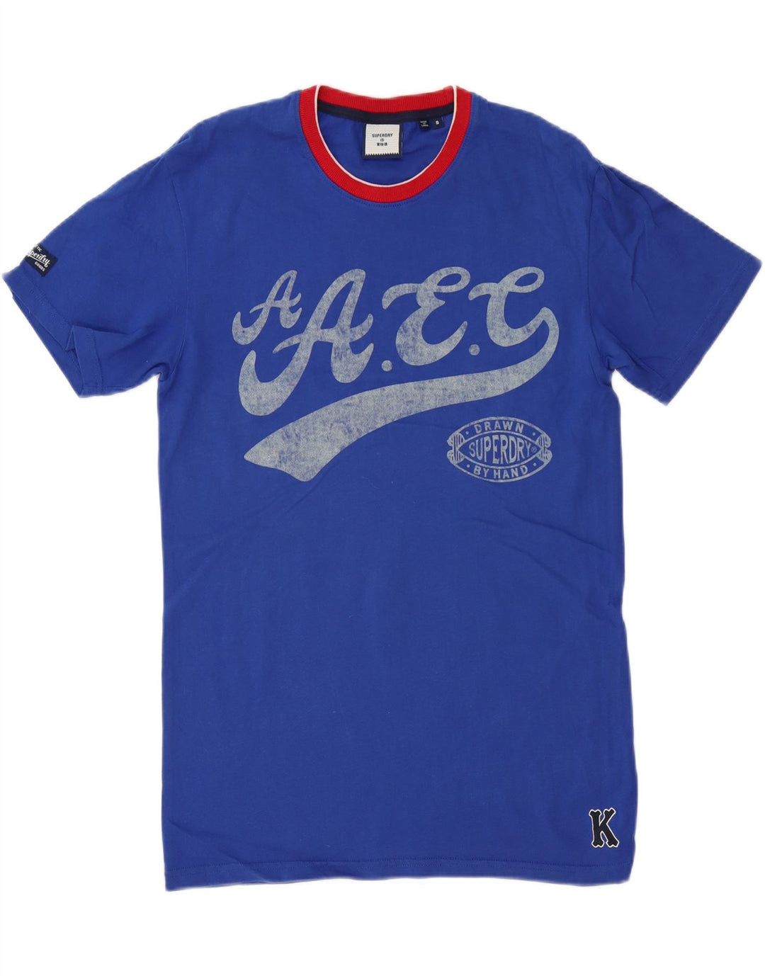 Superdry Mens Graphic T-Shirt Top Small Blue Cotton