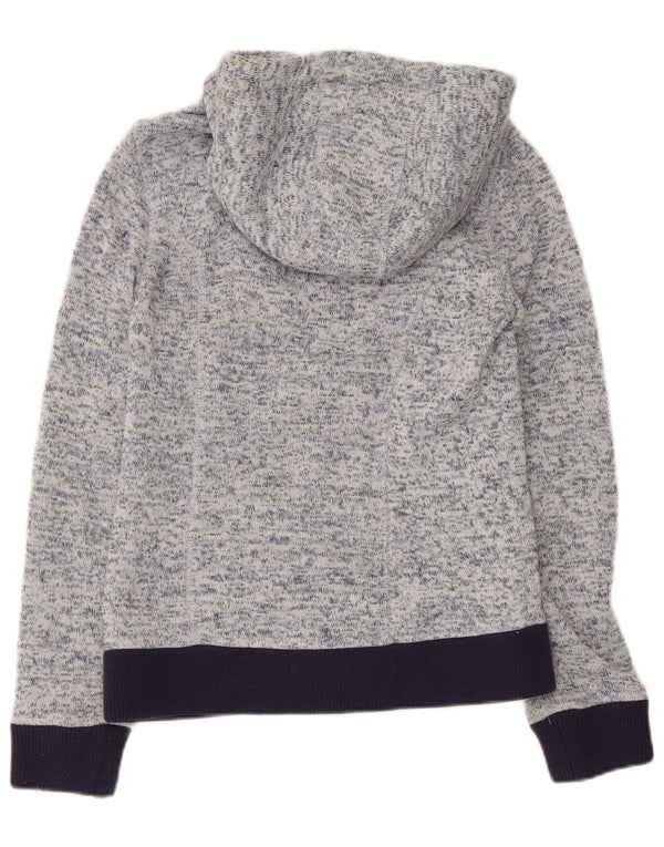 Superdry Pull à capuche zippé pour femme UK 6 XS Bleu moucheté Polyester