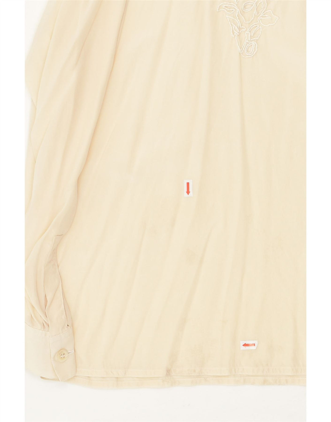 PIUDONNA Womens Long Sleeve Blouse Top UK 14 Medium Beige | Vintage Piudonna | Thrift | Second-Hand Piudonna | Used Clothing | Messina Hembry 