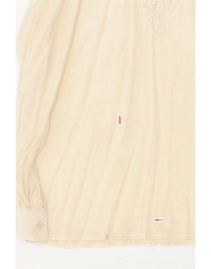 PIUDONNA Womens Long Sleeve Blouse Top UK 14 Medium Beige | Vintage Piudonna | Thrift | Second-Hand Piudonna | Used Clothing | Messina Hembry 