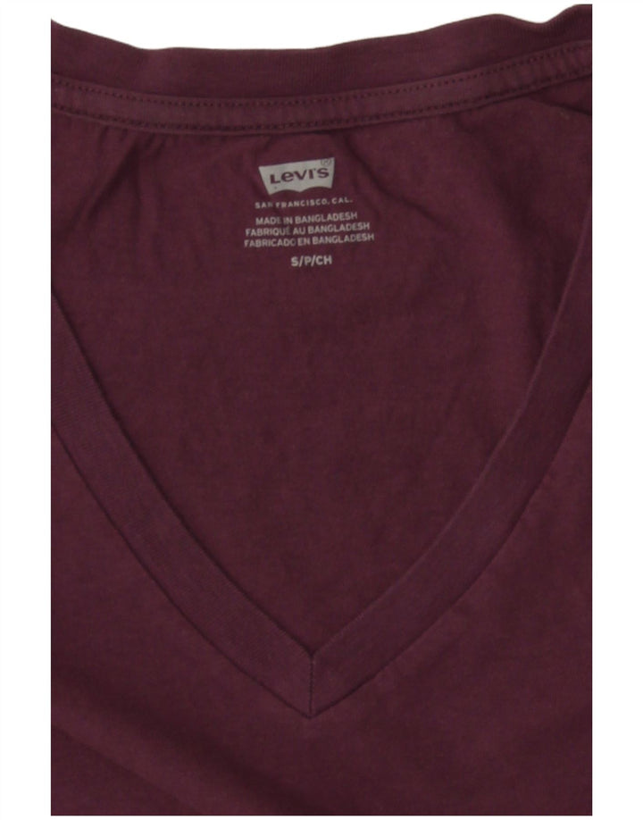 Levi's Womens T-Shirt Top UK 10 Small Burgundy