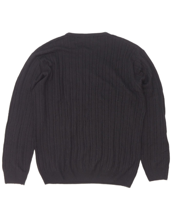 Lotto Jersey de cuello redondo para hombre, talla 2XL, acrílico negro