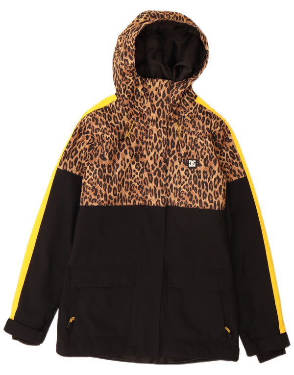 DC Abrigo cortavientos con capucha para mujer UK 40 Pequeño estampado animal multicolor