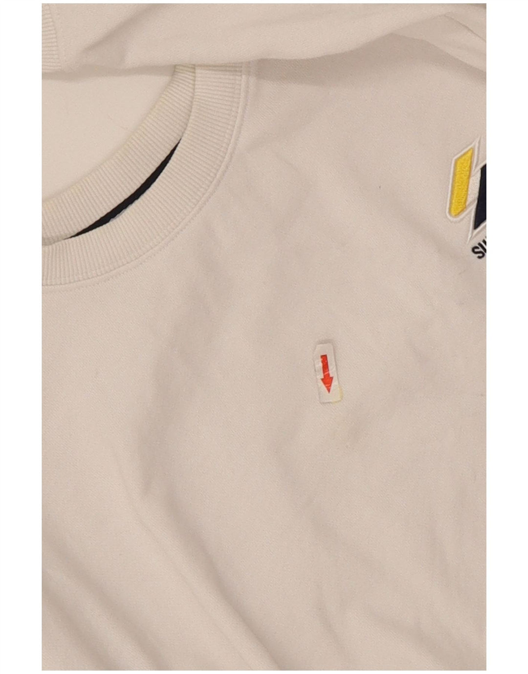 Superdry Womens Sweatshirt Jumper UK 14 Large White Cotton