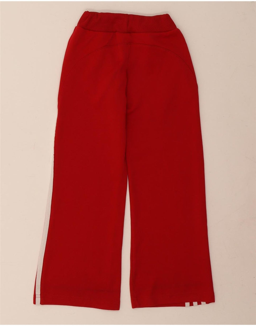 Adidas Girls Tracksuit Trousers 7-8 Years Red Polyester