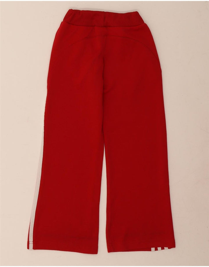 Adidas Girls Tracksuit Trousers 7-8 Years Red Polyester