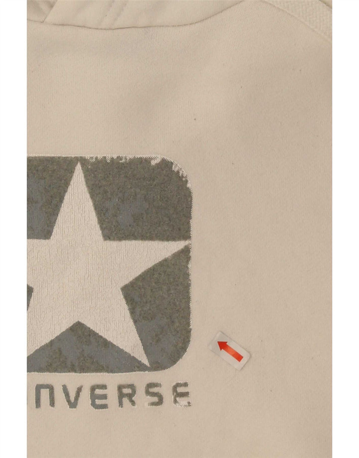 Converse Herren-Kapuzenpullover mit Grafik, Medium, cremefarbene Baumwolle