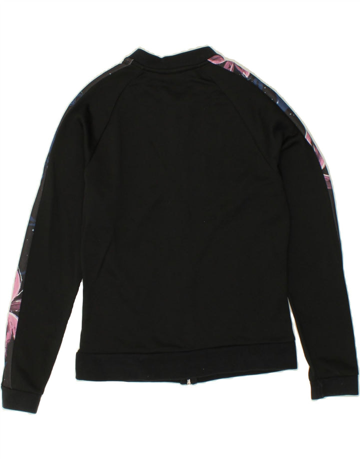 PUMA Womens Tracksuit Top Jacket UK 12 Medium Black Floral Cotton Vintage Puma and Second-Hand Puma from Messina Hembry 