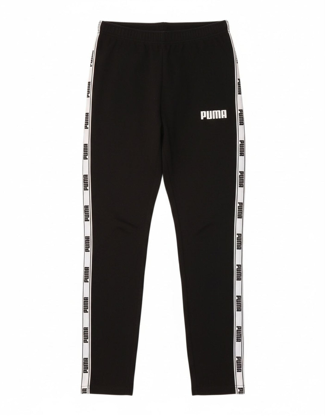 PUMA Womens Graphic Leggings UK 12 Medium  Black Colourblock Cotton