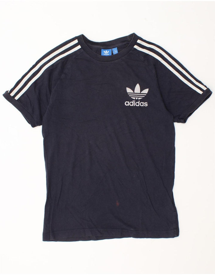 Adidas Mens T-Shirt Top Small Navy Blue Cotton