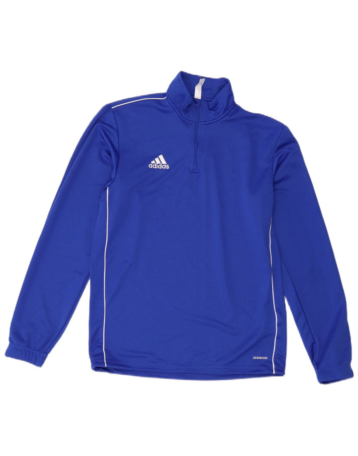 Adidas Mens Aeroready Zip Neck Pullover Tracksuit Top Medium Blue Polyester