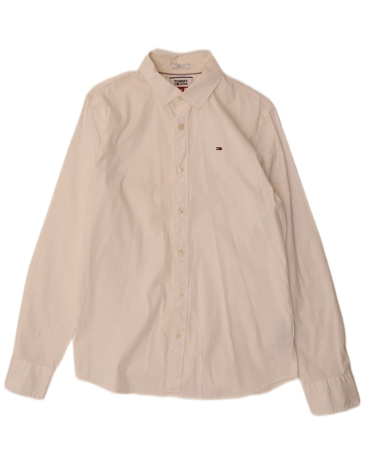 Tommy Hilfiger Herre Slim Fit skjorte Medium Hvid Bomuld