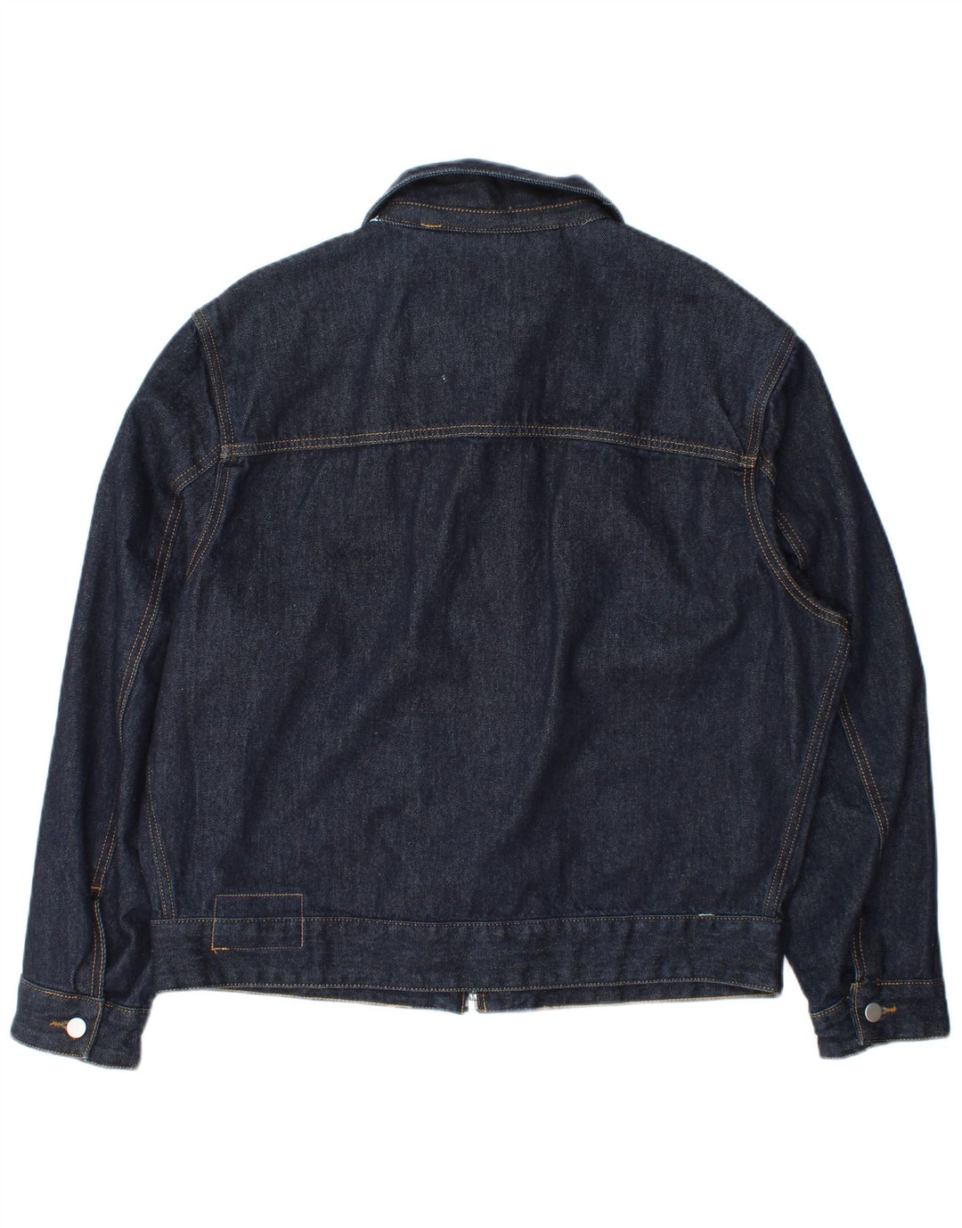 Jaqueta jeans masculina Zara UK 42 XL azul marinho poliéster