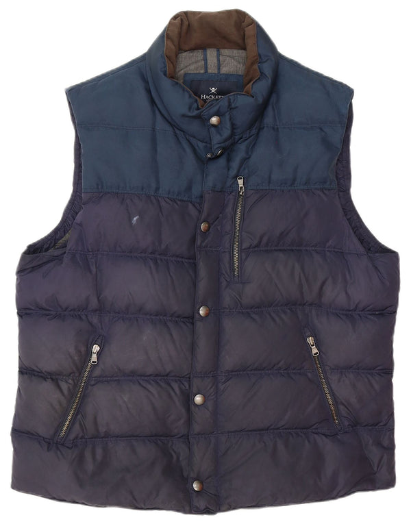 Gilet imbottito da uomo Hackett UK 42 XL Nylon color block blu navy