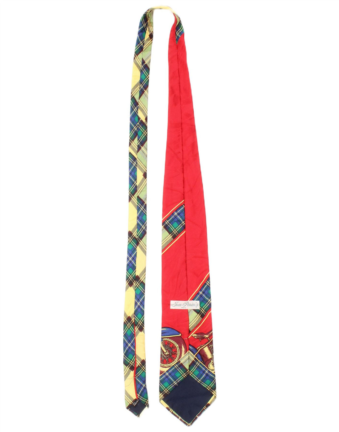 Vintage Mens Graphic Tie One Size Red Plaid Silk