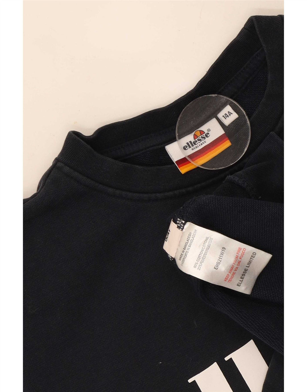 Ellesse Boys Heritage Graphic Sweatshirt Jumper 13-14 Years Navy Blue