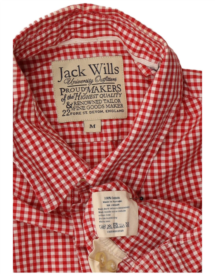 Jack Wills Mens Shirt Medium Red Gingham Cotton