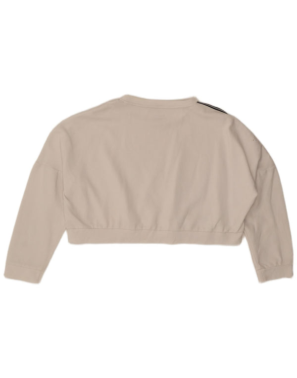 Lotto Mujer Crop Sudadera De Gran Tamaño Jersey UK 20 2XL Algodón Blanco
