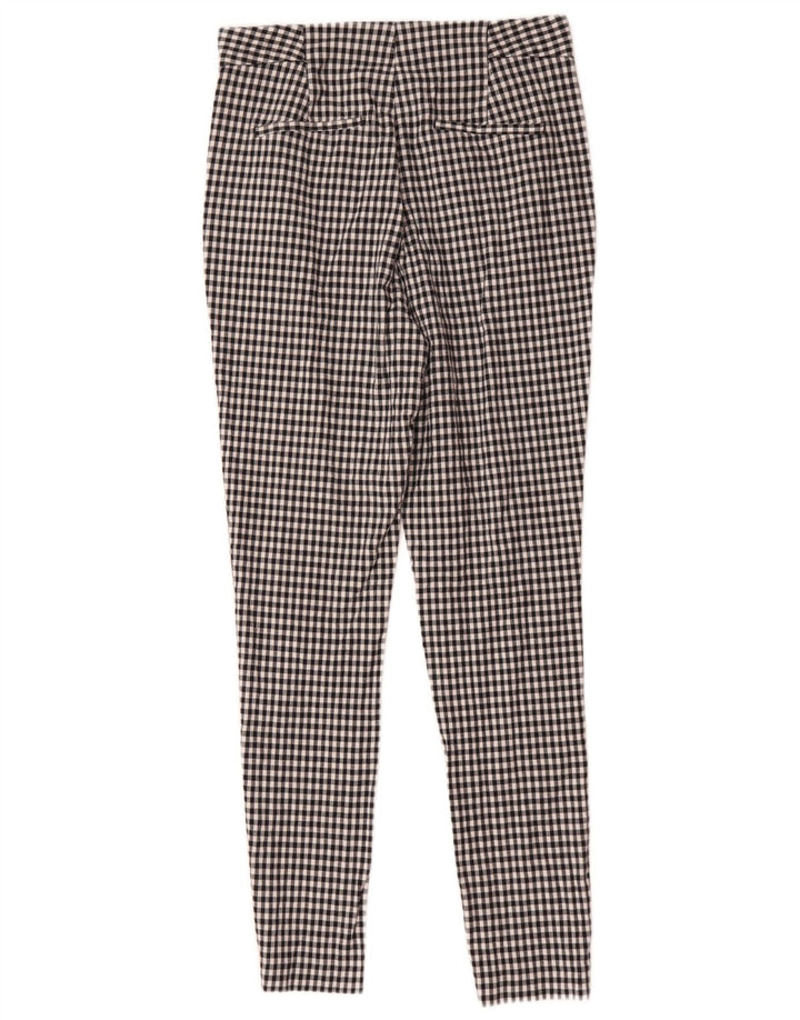 Zara Womens Slim Chino Trousers Medium W28 L28 Black Gingham