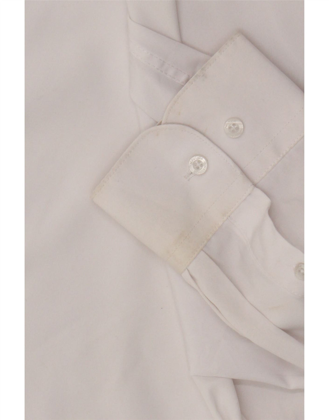 Nautica Mens Slim Fit Shirt Size 17 1/2 XL White Polyester