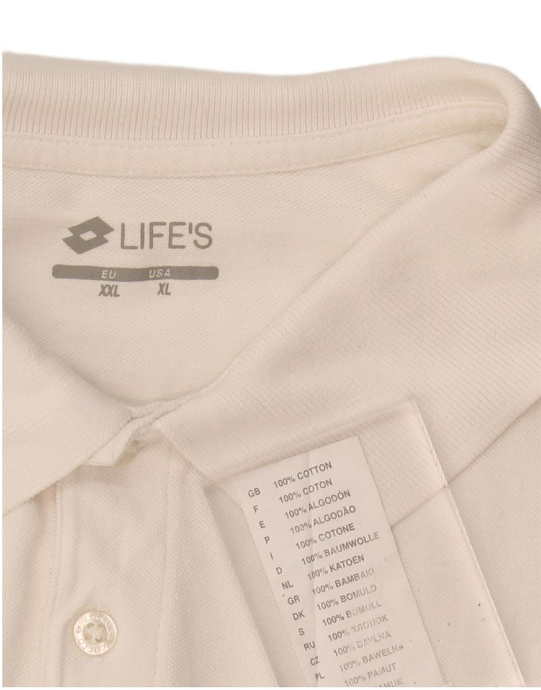 Camisa polo masculina LOTTO XL algodão branco