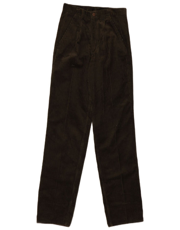 Calça feminina de veludo cotelê com cintura alta Rifle W28 L36 algodão cáqui