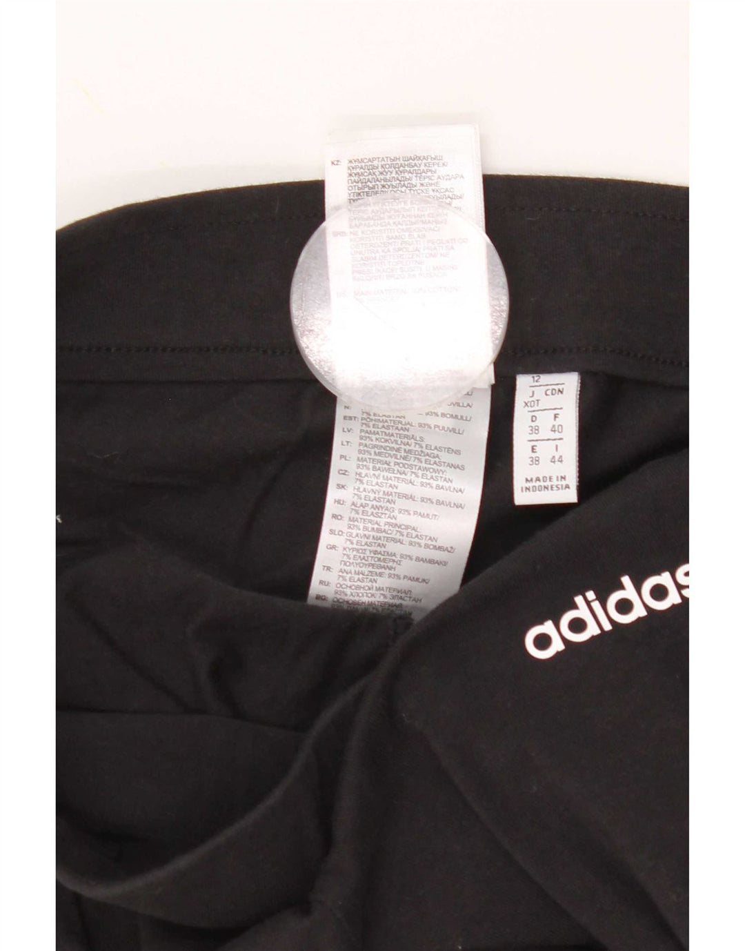 Adidas Womens Graphic Leggings UK 12 Medium Black Cotton