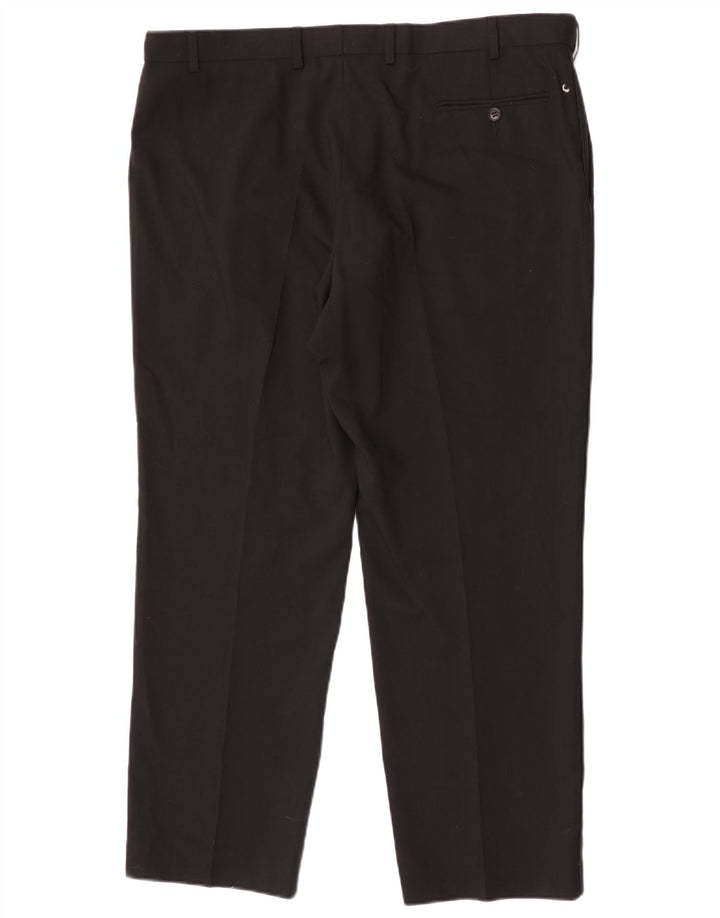 Pantaloni da abito vestibilità regolare da uomo Marks & Spencer W40 L29 lana nera