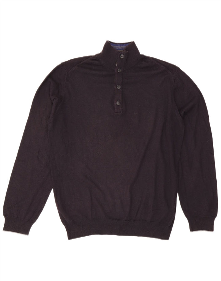 Pulover Trussardi Jeans pentru bărbați, cu gât cu nasturi, albastru bleumarin mediu