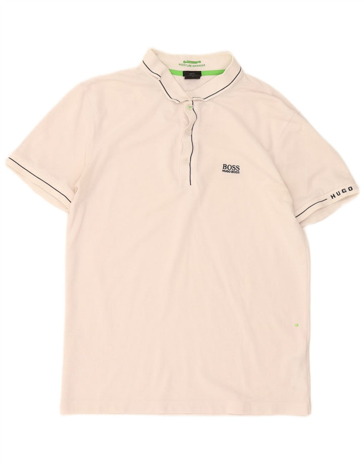Polo da uomo Hugo Boss piccola in cotone bianco