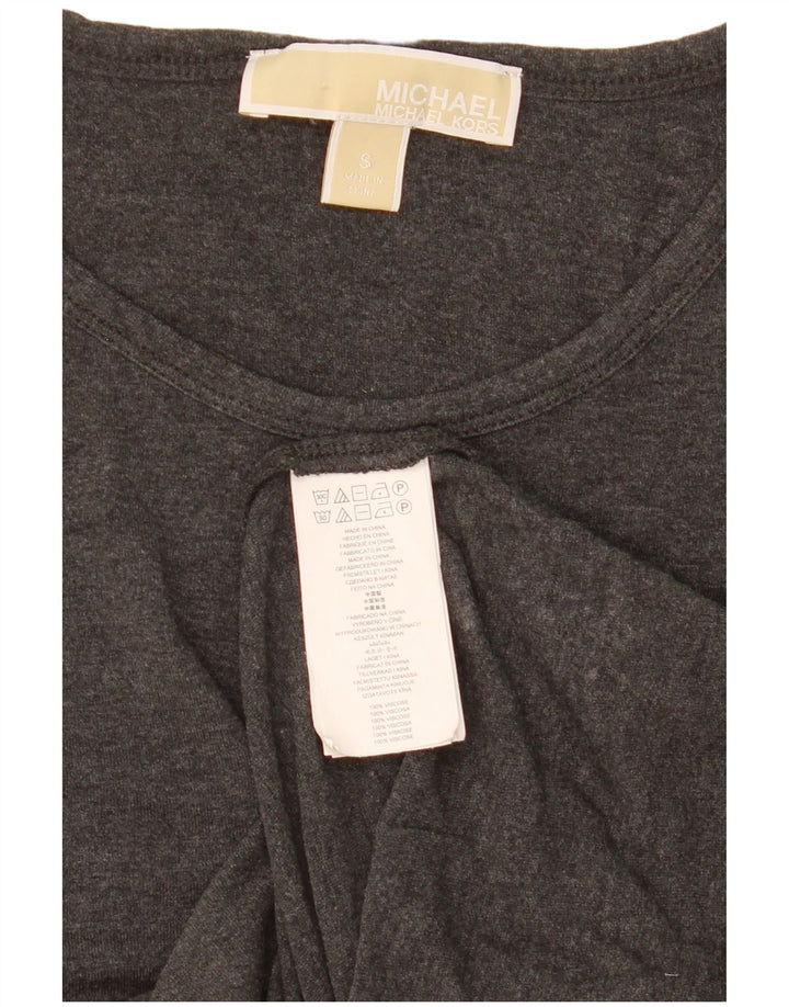 Michael Kors Womens T-Shirt Top UK 10 Small Grey Viscose