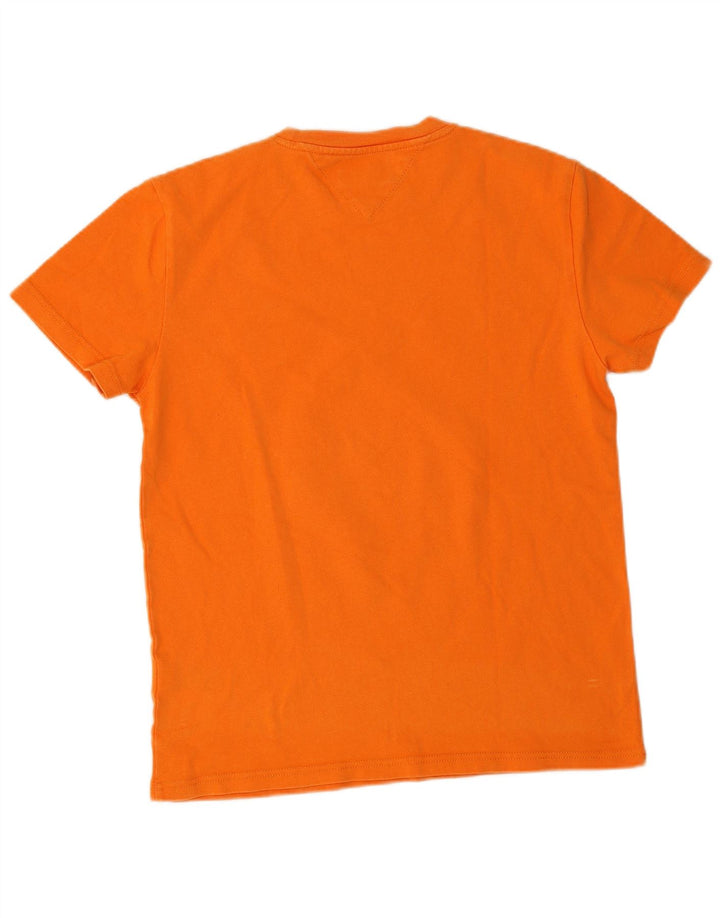 Tommy Hilfiger Mens T-Shirt Top Small Orange Cotton