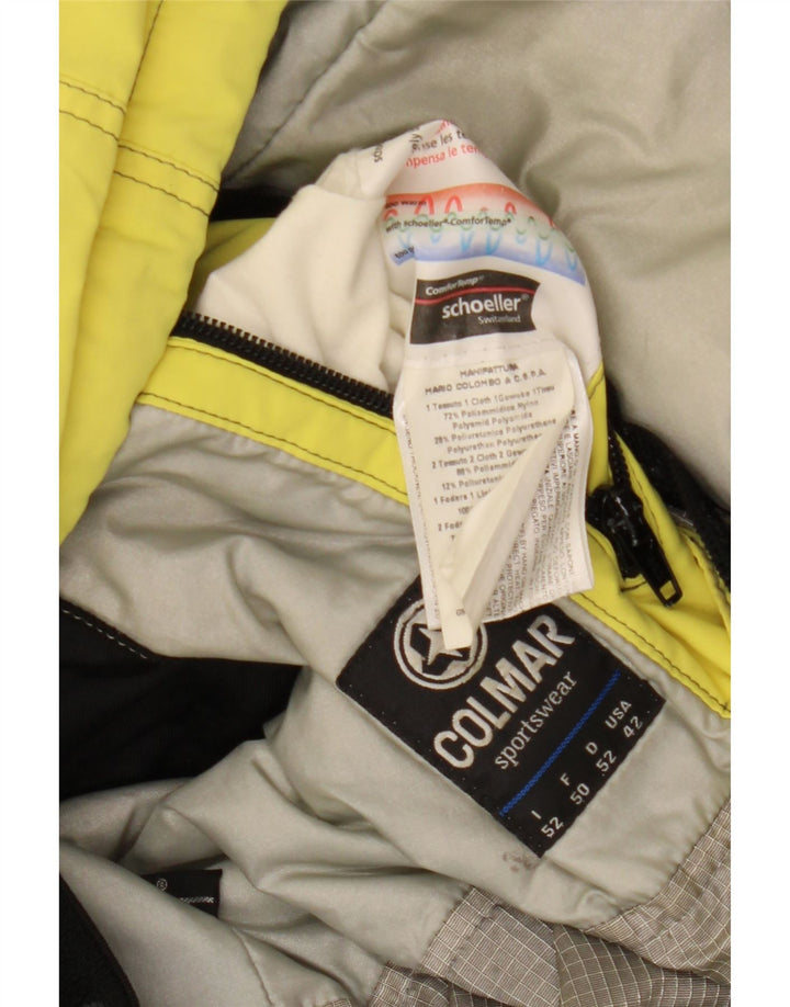 COLMAR Mens Ski Jacket IT 52 Large Yellow Colourblock Polyamide