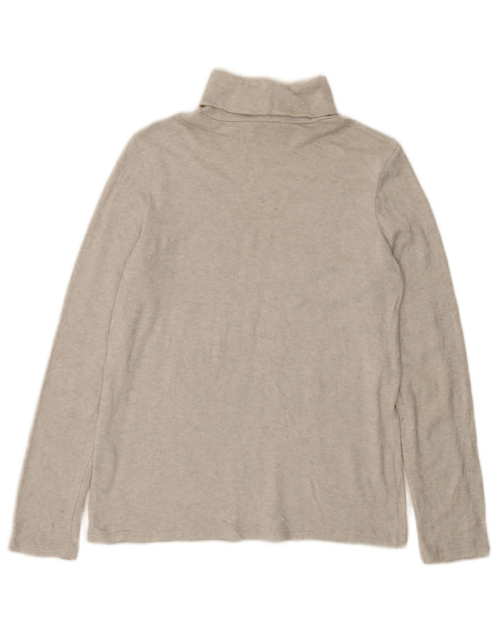 Zara Womens Top Long Sleeve UK 14 Large Grey Flecked Viscose